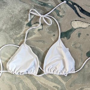 White unlined bikini top